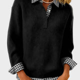 Viktoria - Bunter Pullover mit Patchwork-Karomuster
