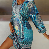 Kerstin | Vibrantes bedrucktes Boho-Kleid