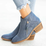 Paula | Lederstiefelette mit niedrigem Absatz