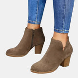 Selma | Stiefelette mit Blockabsatz in Beige