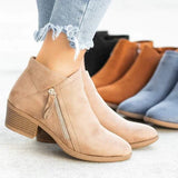 Paula | Lederstiefelette mit niedrigem Absatz