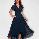 Manuela | Fließendes Abendkleid mit V-Ausschnitt