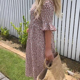 Sabine | Midi-Kleid mit kurzen Ärmeln