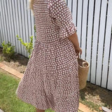 Sabine | Midi-Kleid mit kurzen Ärmeln