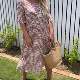 Sabine | Midi-Kleid mit kurzen Ärmeln
