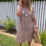 Sabine | Midi-Kleid mit kurzen Ärmeln