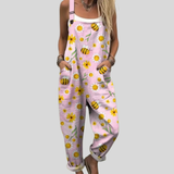 Angelika | Rosa Latzhose mit Bienen