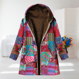 Bärbel | Gefütterte Kapuzenjacke im Patchwork-Design in Rosa