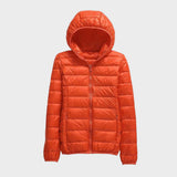 Leichte Steppjacke mit Kapuze in Orange