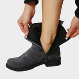 Almut | Stiefelette mit niedrigem Absatz in Dunkelgrau
