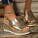 Brigitte | Stylische Metallic-Sandalen