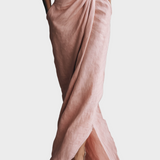 Marta | Maxikleid aus Leinen mit V-Ausschnitt
