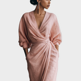 Marta | Maxikleid aus Leinen mit V-Ausschnitt