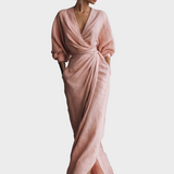 Marta | Maxikleid aus Leinen mit V-Ausschnitt
