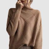 Esther | Strukturstrick-Rollkragenpullover in Grün