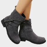 Almut | Stiefelette mit niedrigem Absatz in Dunkelgrau