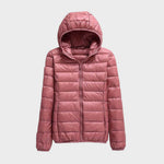 Christa – leichte Steppjacke mit Kapuze in Altrosa
