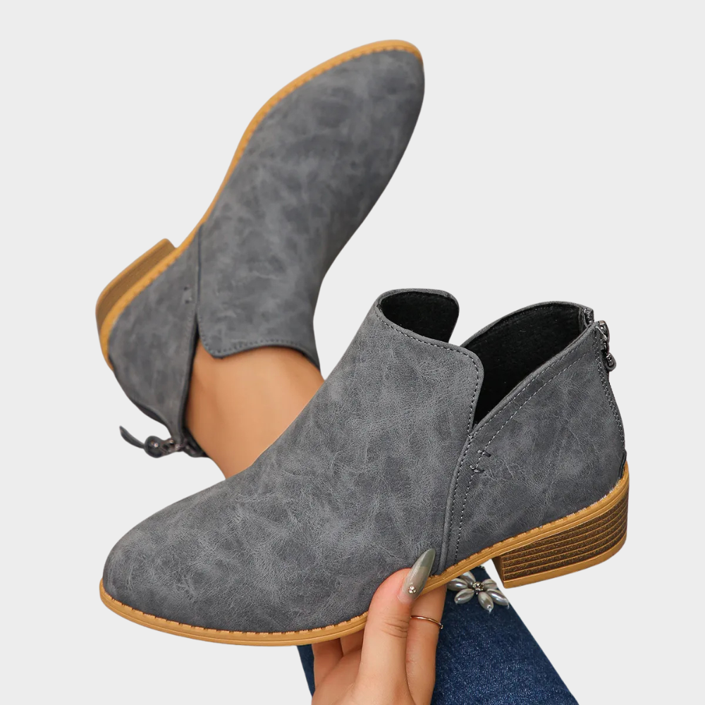 Agnes | Stiefelette mit niedrigem Absatz in Hellbraun