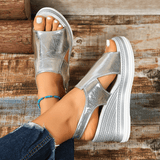 Brigitte | Stylische Metallic-Sandalen