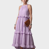 Bettina | Maxikleid mit Neckholder und Rüschen