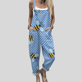 Christel | Latzhose mit Bienen Hellblau