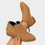 Agnes | Stiefelette mit niedrigem Absatz in Hellbraun