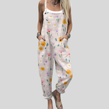 Heidi | Florale Latzhose Zartrosa