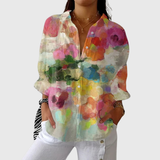 Bärbel | Bluse mit Aquarelldruck in Pastelltönen