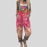 Verena | Florale Latzhose Koralle-Pink