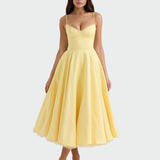 Anke | Gelbes Midi-Kleid