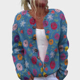 Filipa - Herbstlicher blumiger Cardigan