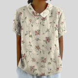 Gudula | Blumenshirt mit Polokragen