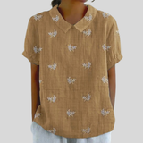 Elfriede | Blumenshirt mit Polokragen
