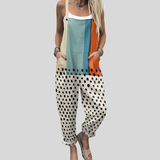 Hildegard | Latzhose Color-Block mit Punkten