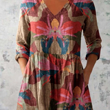Marieke | Gemusterte Longbluse mit Druck
