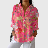 Rosemarie | Bluse mit Blütendruck in Pink