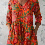 Cordula | Longbluse in Rot-Orange