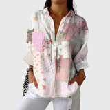 Gudrun | Bluse in Zartrosa mit Blütenmuster