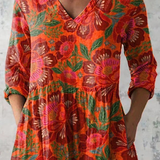 Cordula | Longbluse in Rot-Orange