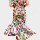 Nina | Langes Blumenkleid mit V-Ausschnitt