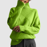 Esther | Strukturstrick-Rollkragenpullover in Grün