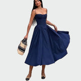 Carmen | Satin-Maxikleid mit dünnen Trägern