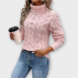 Amalie | Flauschiger Rollkragenpullover in Rosa