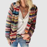 Nikola - Angenehme mehrfarbige Strickjacke