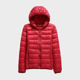 Leichte Steppjacke mit Kapuze in Rot