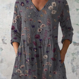 Annedore | Longbluse in Grau mit V-Ausschnitt