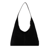 Damenhandtasche aus veganem Wildleder mit Reißverschluss
