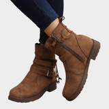 Almut | Stiefelette mit niedrigem Absatz in Dunkelgrau