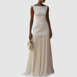 Ilse | Ärmelloses Maxikleid mit Plissee