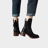 Thea | Leder-Stiefelette mit Absatz